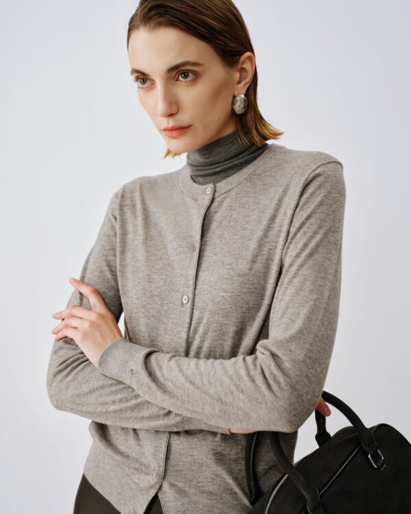 Cashmere-Silk Crewneck Sweater — Blue
