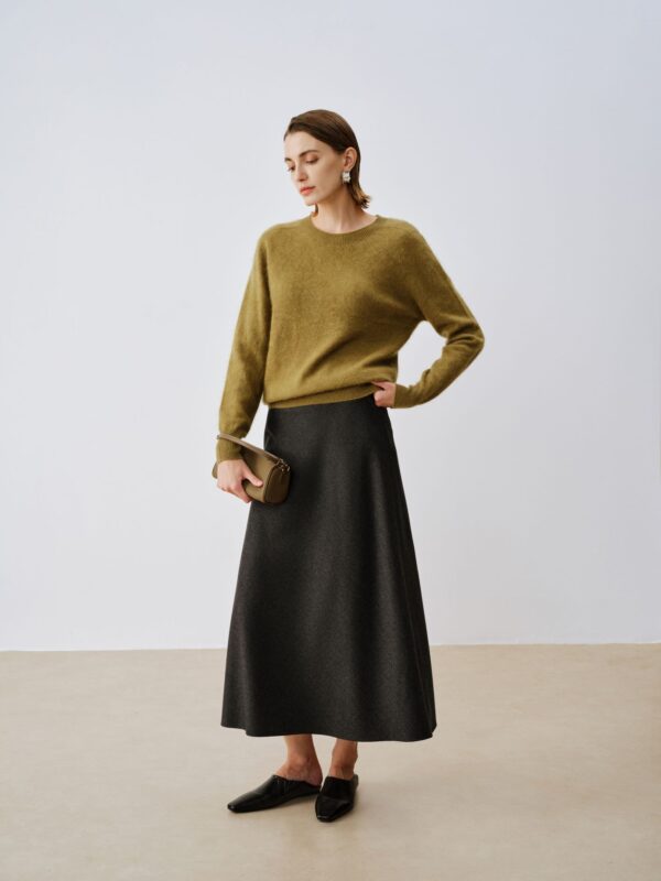 H-Line Cashmere-Wool Crewneck Sweater