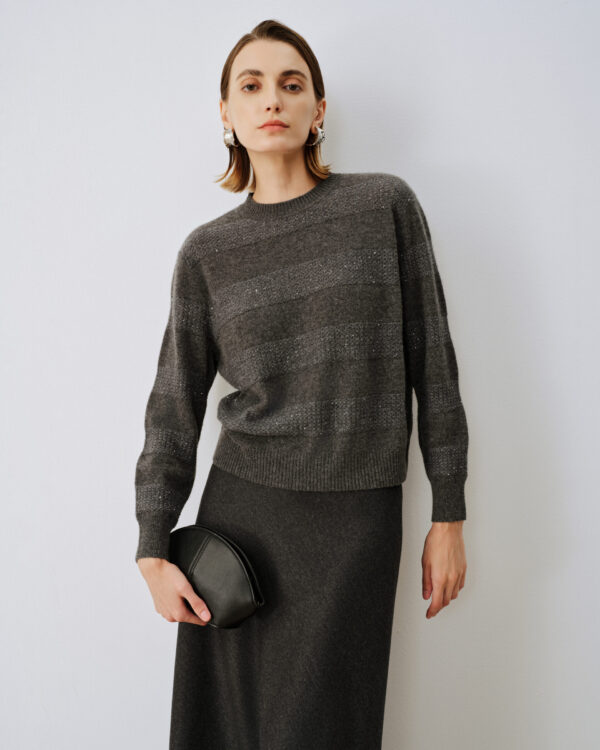 H-Line Featherweight Cashmere Crewneck — gray