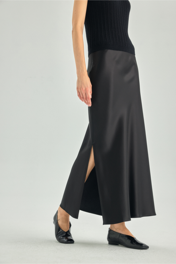 100% Acetate Fishtail Maxi Skirt