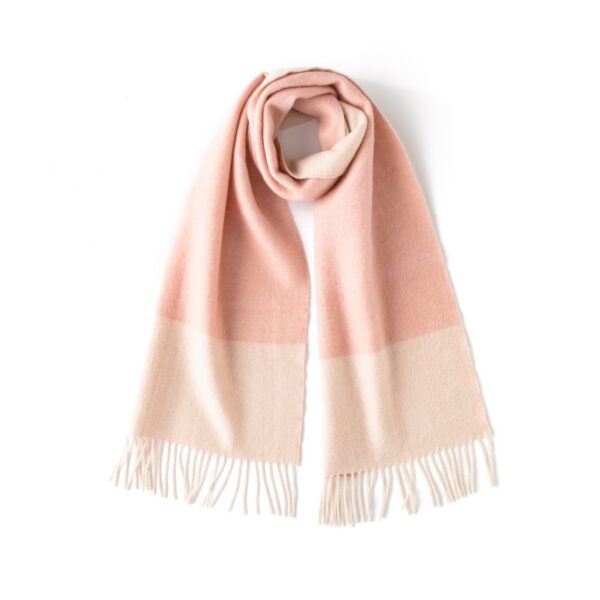 Double-Layer Two-Tone Cashmere Scarf - 70.87 x 11.81 in