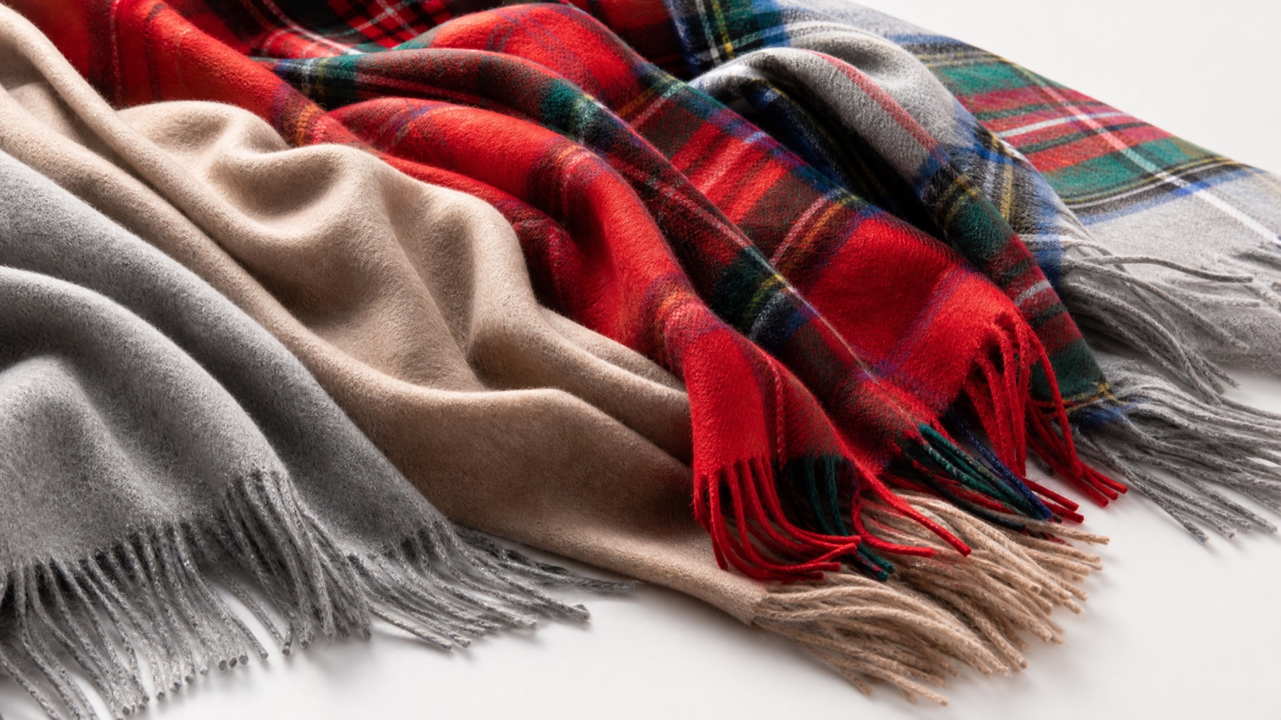Cashmere scarves and accessories styled for everyday warmth