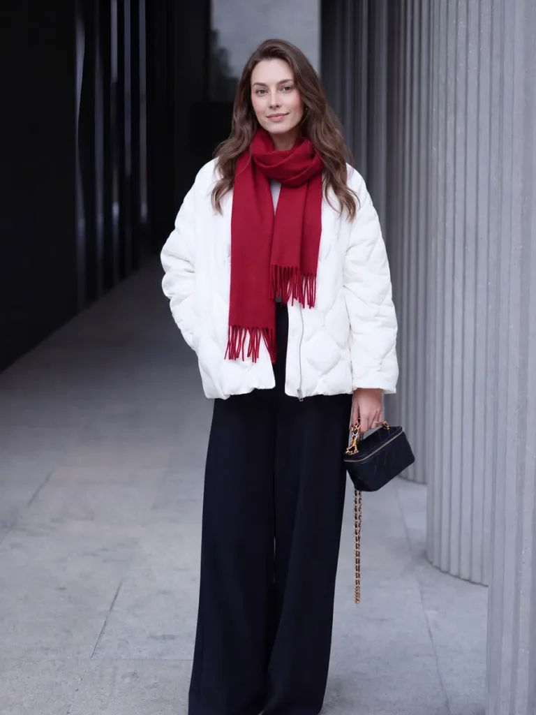 Cashmere scarf styling inspiration, look 07