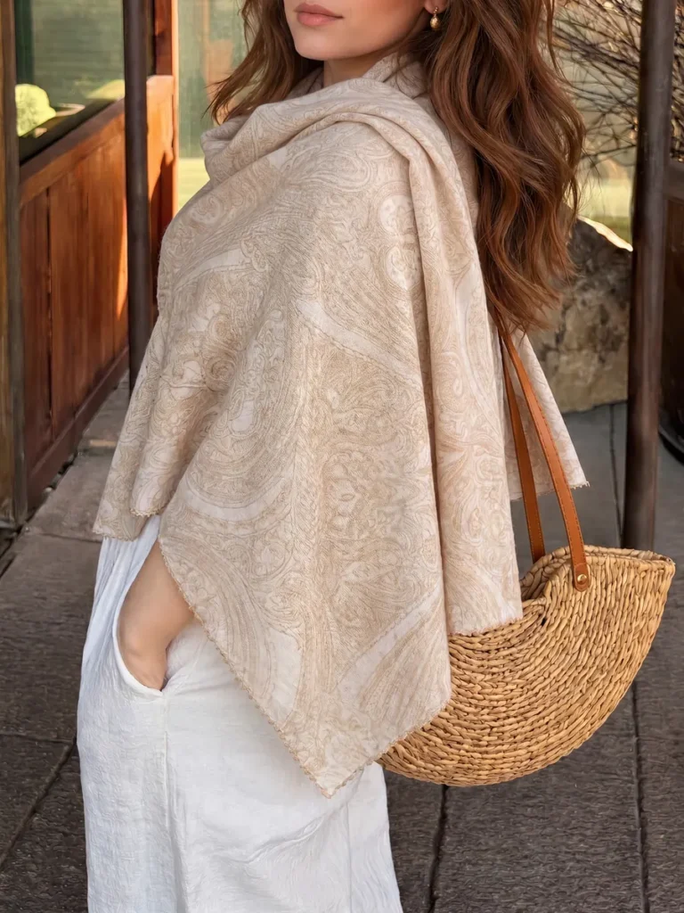 Cashmere scarf styling inspiration, look 16