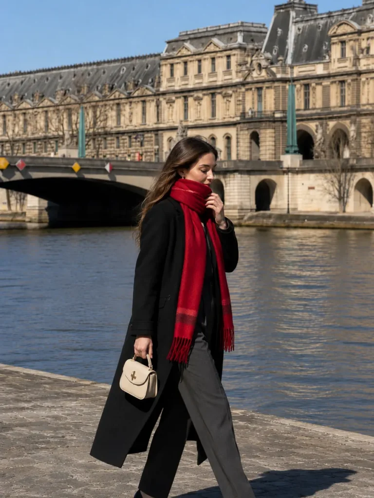 Cashmere scarf styling inspiration, look 19