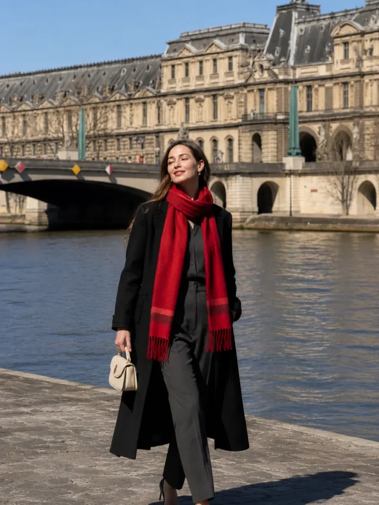Cashmere scarf styling inspiration, look 20