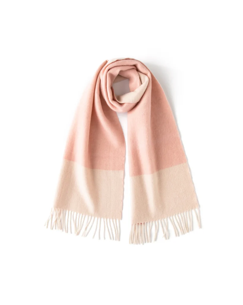 Double-Layer Two-Tone Cashmere Scarf - 70.87 x 11.81 in