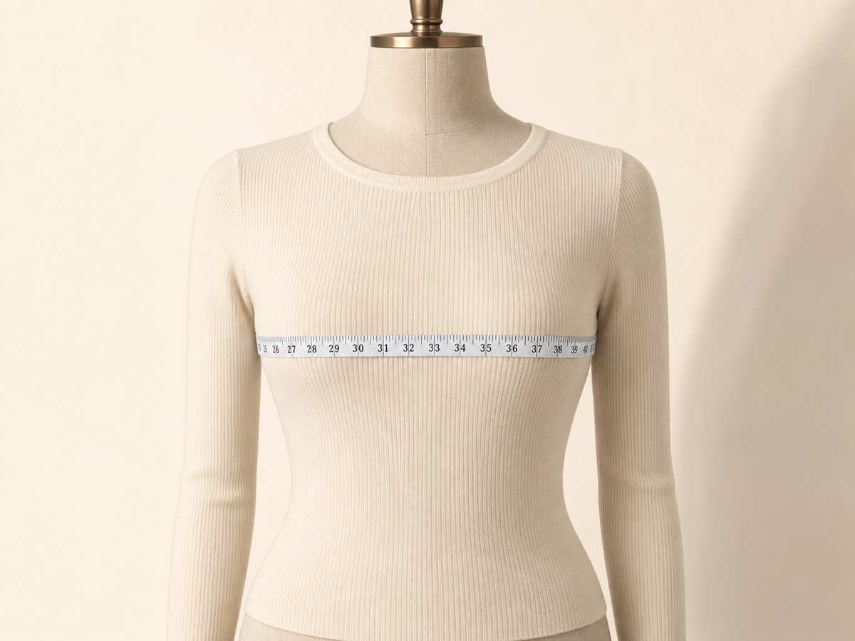 Dress form showing how to measure around the fullest part of the bust