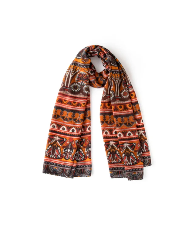 Orange Brown Ethnic Print